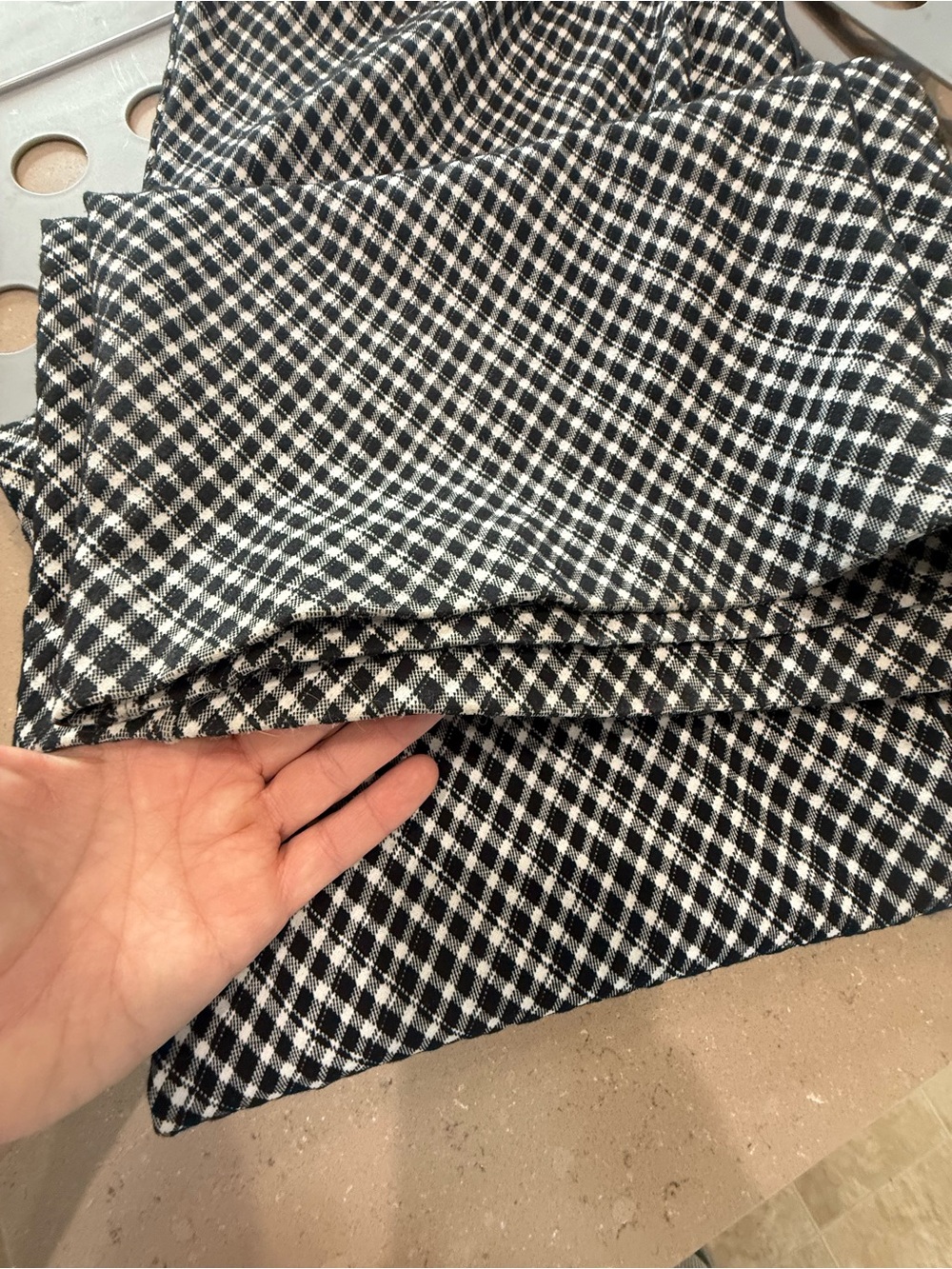 Spanx High-Rise Wide-Leg Plaid prefectFit Ponte Trousers in Black and White - Picture 7 of 7